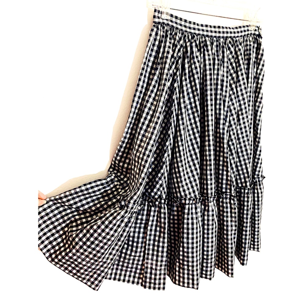 Vintage 50s Black Gingham Circle Skirt